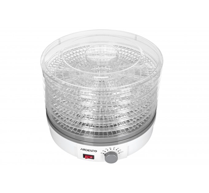 Сушка для продуктов ARDESTO FDB-5320, 245Вт, поддонов -5x3см, диаметр-32см, макс-70°С, рег.темп, пластик, белый