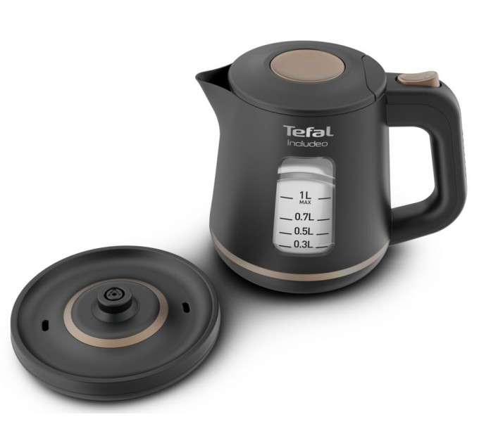 Электрочайник Tefal Includeo 1л, пластик, черный