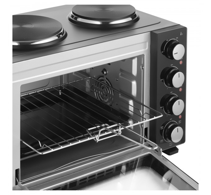 Піч електрична Sencor, 35л, 1500Вт, механіч., гриль, конвенція, 2 конф.зверху, підсвітка всередині, чорна