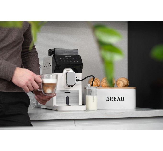 Кавомашина ARDESTO, 2л, зерно, автомат.капуч, дисплей, авторецептів -9, біло-чорний