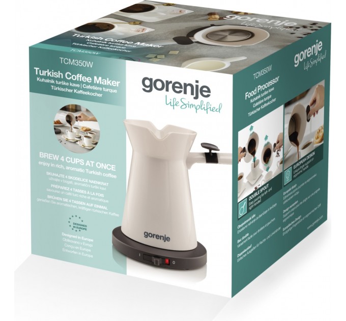 Кофеварка Gorenje электротурка 0.35л, молотый, на 2 чашки, бежевый