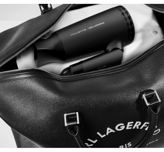 Фен Rowenta Karl Lagerfeld Express Style дорожный, 1600Вт, режимов-2, хол. обдув, складная ручка, черный