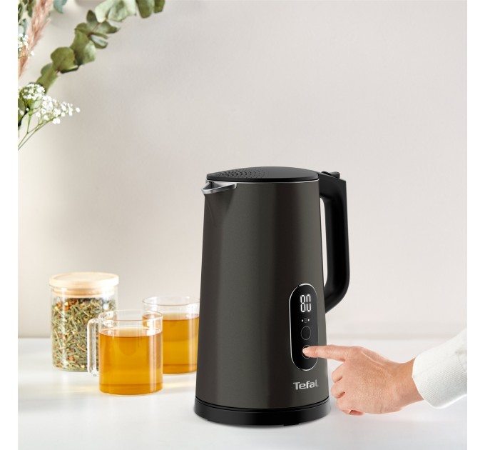 Електрочайник Tefal Digital 1.7л, з подвійними стінками, 5 темп.реж, чорний