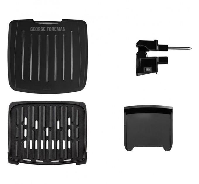 Гриль George Foreman прижимний Immersa Medium, 1300Вт, темп. режимів-1, з`ємні пластини, метал, пластик, чорний