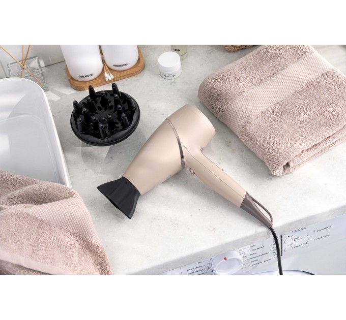 Фен ARDESTO Pearl Cream HD-Y700PERL, 1750-2100Вт, 3 скорости, 3 темп.режима, бежевый