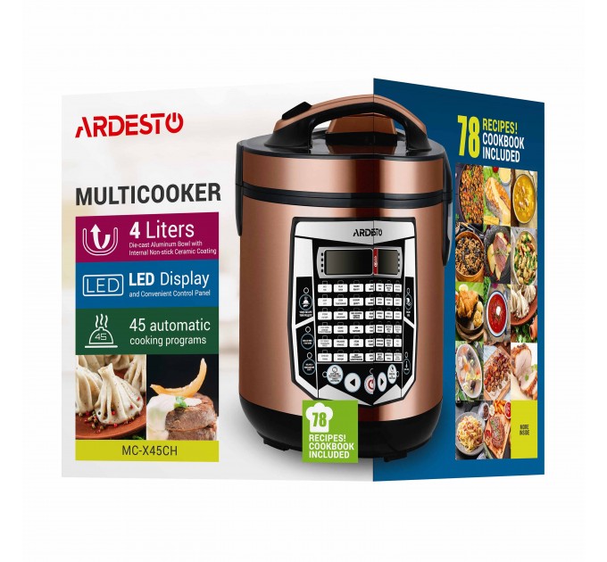 Мультиварка ARDESTO, 860Вт, чаша-4л, электронное управл., пластик, шампань