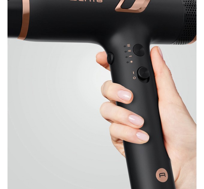 Фен Rowenta T-Shape Maestria Nano, 1700Вт, 3 режими, дифузор, іоніз-я, хол. обдув, чорний