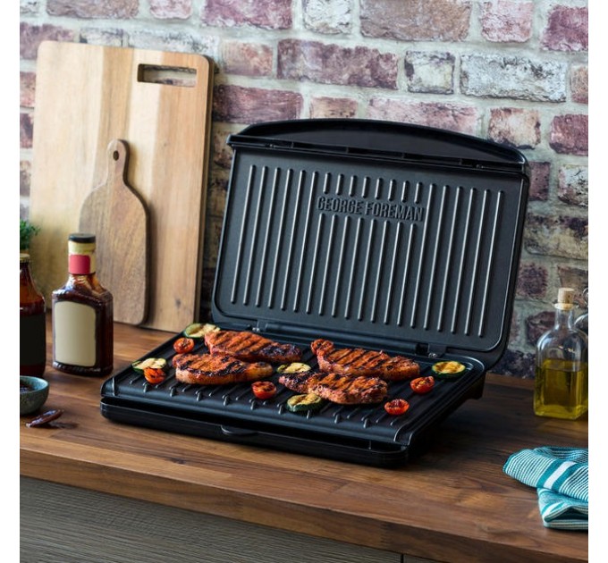 Гриль George Foreman прижимний Fit Grill Large 2400Вт, темп. режимів-1, пластик, чорний