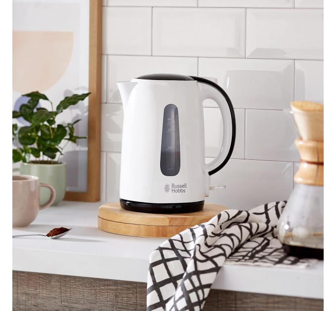 Электрочайник Russell Hobbs My Breakfast 1.7л, пластик, бело-черный