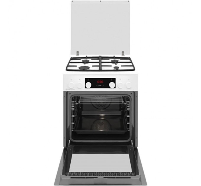 Плита Hansa комбинированная, 60х60см, 77л, чугун, газ контр., дисплей, белый