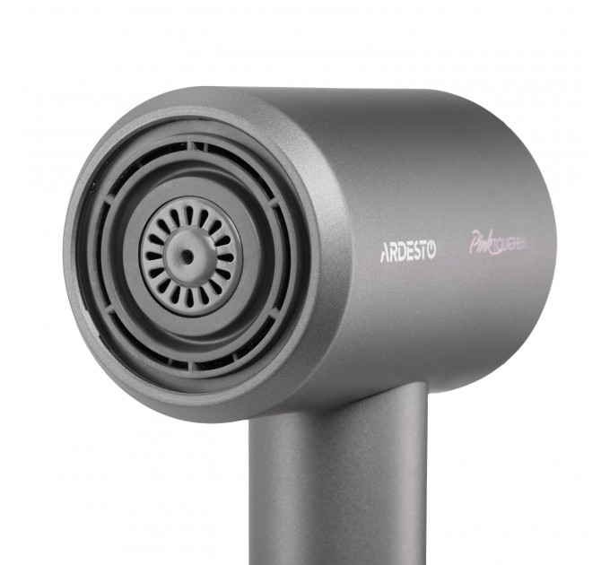 Фен ARDESTO Pink Touch, 1600Вт, 2 швидкості, 3темп.режими, іонізація, дифузор, магнітні насадки, сірий+рожевий