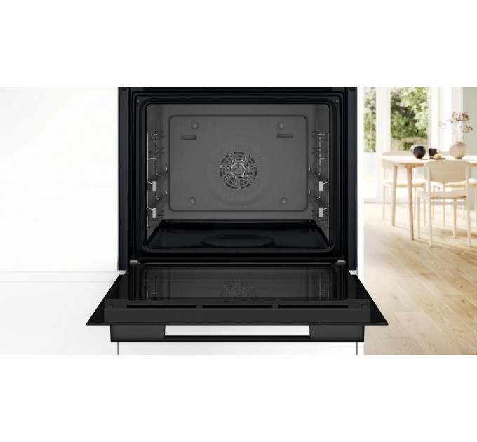 Духовой шкаф Bosch электрический, 76л, A, дисплей, конвекция, телескопические направляющие, soft closing, черный
