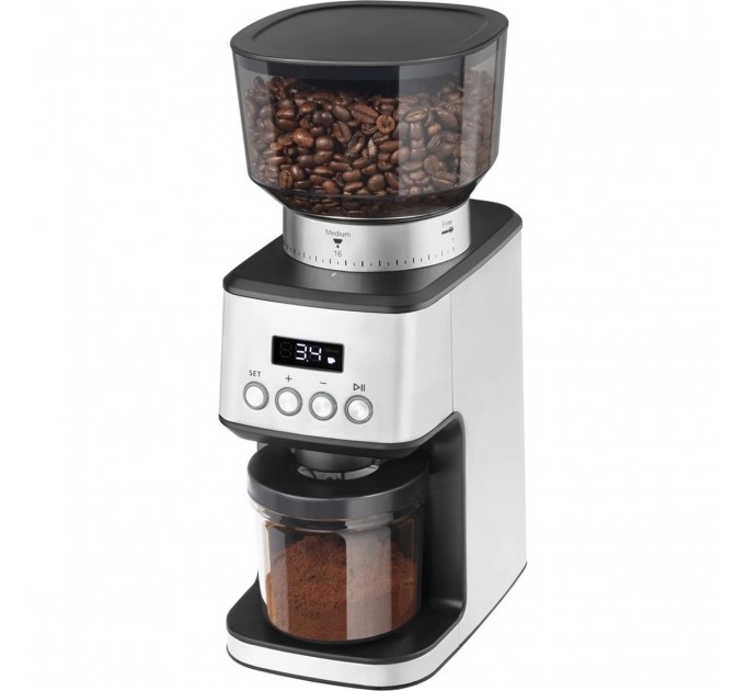 Кавомолка Catler жорнова, 180Вт, об'єм зерен-250г, 31 ступ.помолу, метал, сріблястий