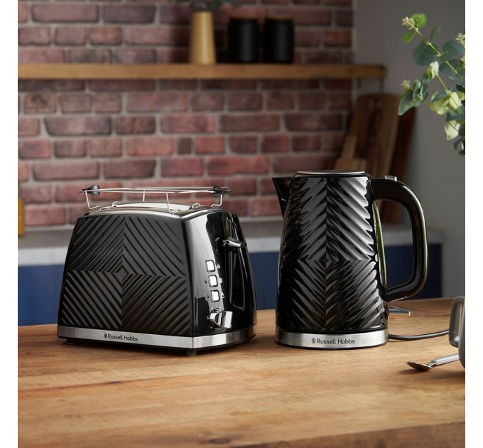Russell Hobbs toaster GrooWe 2 Slice 850Вт, подогрев, разморозка, пластик, черный