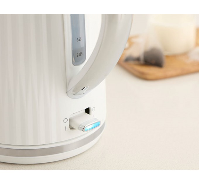 Электрочайник Russell Hobbs Eden, 1.7л, нержавеющая сталь, пластик, белый