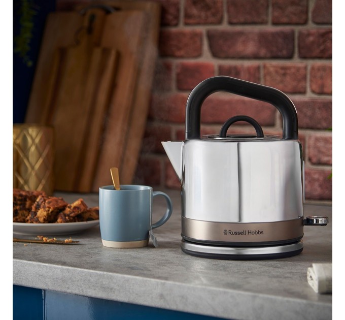 Электрочайник Russell Hobbs Distinctions Titanium, 1.5л, Strix, металл, серебристо-медный