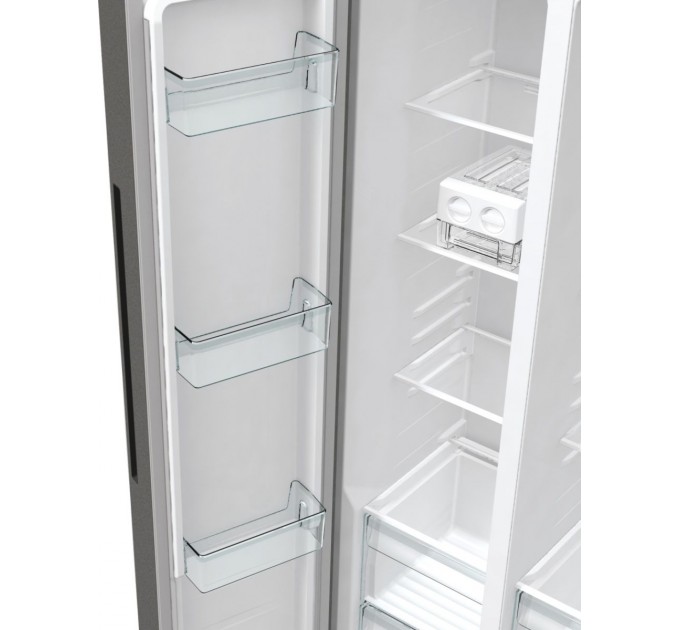 Холодильник SBS Gorenje, 179х67х92см, 2 дв., 356(191)л, А++, NF+, Инв. , Зона св-ти, Внешн.диспл, матовый серый