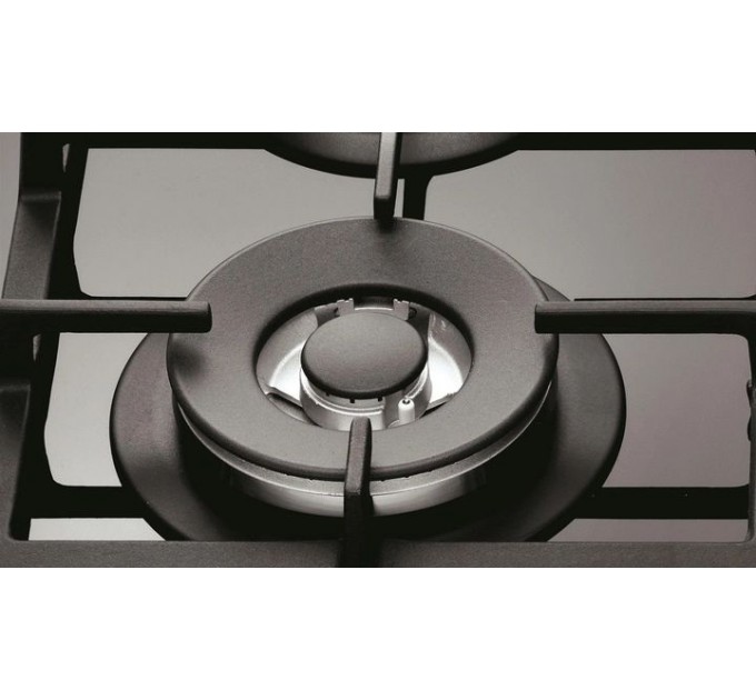 Варочная поверхность Whirlpool газ на стекле, 60см, чугун, конфорка с двойным рядом пламени, черный