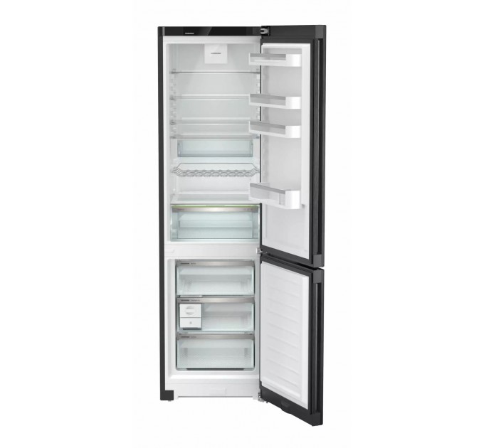 Холодильник Liebherr с нижн. мороз., 201.5x59.7х67.5, холод.отд.-266л, мороз.отд.-94л, 2дв., А+++, NF, диспл внутр., черный