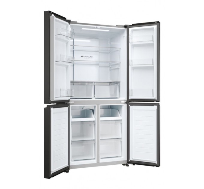 Холодильник Haier багатодверний, 181.5x83.3х65, холод.відд.-311л, мороз.відд.-156л, 4дв., А+, NF, інв., дисплей, чорний