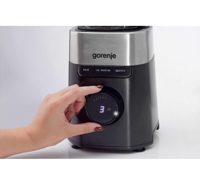 Блендер Gorenje стационарный 1000Вт, чаша-1500мл, стекло, черный