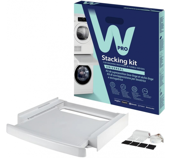 Комплект монтажный Whirlpool для соединения стиральной машины с сушильной машиной, 45-60см, белый