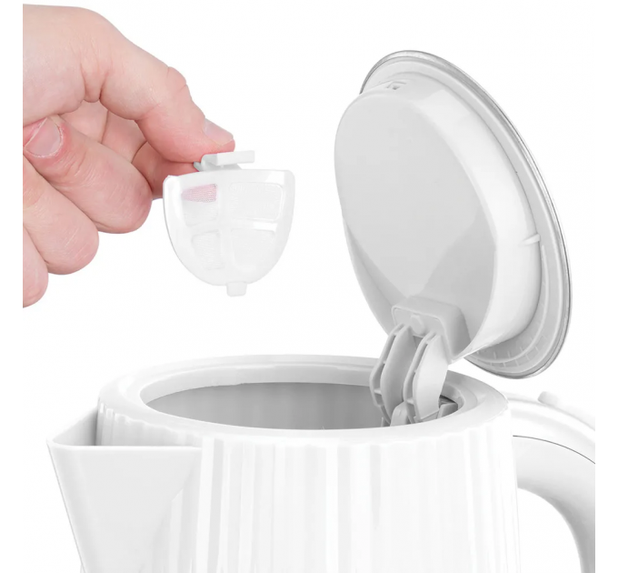 Электрочайник Russell Hobbs Eden, 1.7л, нержавеющая сталь, пластик, белый