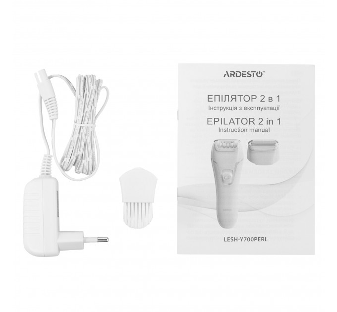 Эпилятор ARDESTO 2в1 Pearl Cream LESH-Y700PERL, пинцетный, аккумул., пинцет.-18, сух., насадок-2, бежевый