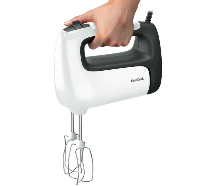 Миксер Tefal стационарный  Prep'Mix+ Standbowl 500Вт, насадки-4, чаша-пластик, 2.5л, турбо, бело-серый