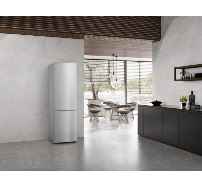 Холодильник Miele KFN 4395 DD Clean Steel с нижн. мороз., 201.5x60х65.4, холод.отд.-268л, мороз.отд.-103л, 2дв., А+, NF, нерж