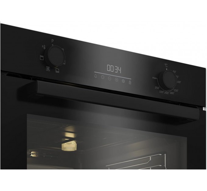 Духовой шкаф Beko электрический, 72л, A, дисплей, конвекция, черный