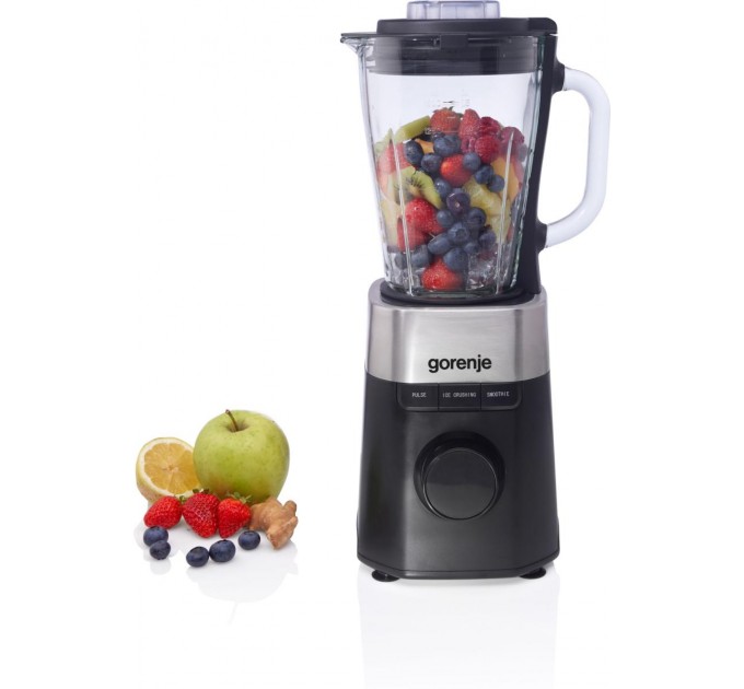 Блендер Gorenje стационарный 1000Вт, чаша-1500мл, стекло, черный