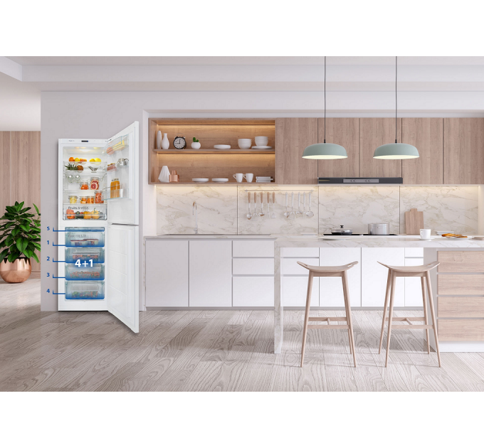 Холодильник Snaige с нижн. мороз., 194.5x60х65, холод.отд.-191л, мороз.отд.-119л, 2дв., A++, ST, белый