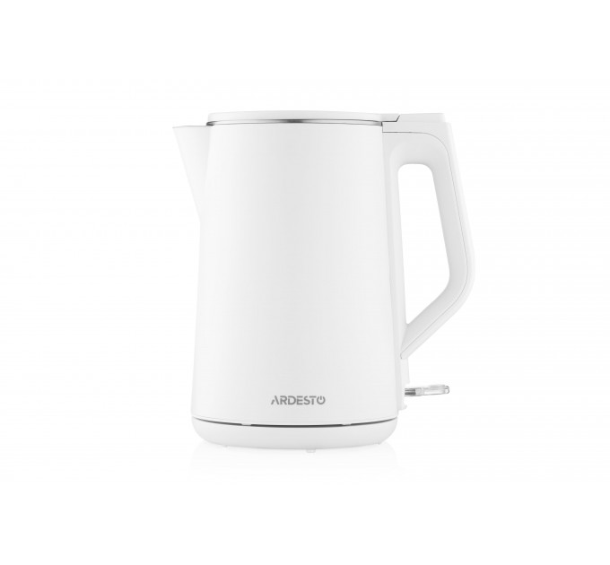 Электрочайник ARDESTO 1.5л, Strix, двойные стенки, глянец, белый