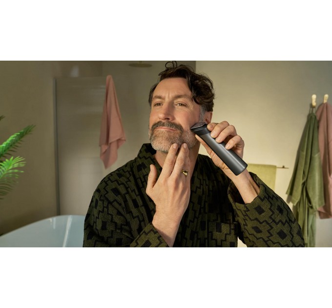 Триммер Philips Series 7000 для бороды, головы, тела, акум., насадок-15, сталь, серый