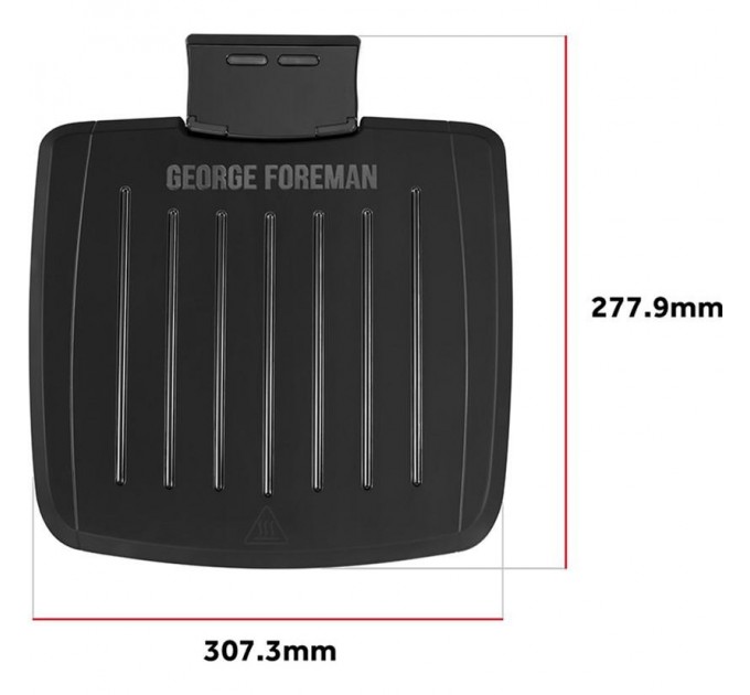 Гриль George Foreman прижимний Immersa Medium, 1300Вт, темп. режимів-1, з`ємні пластини, метал, пластик, чорний