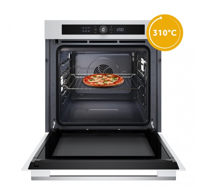 Духова шафа Whirlpool електрична, 73л, A+, дисплей, конвекція, піроліз, телескопічні напрямні, білий