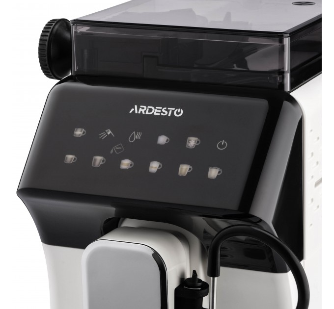 Кавомашина ARDESTO, 2л, зерно, автомат.капуч, дисплей, авторецептів -9, біло-чорний