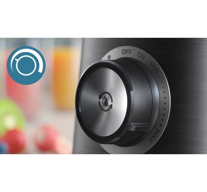 Блендер PHILIPS стаціонарний Series 5000, 1200Вт, чаша-2000мл, скло, склянка в комплекті, чорний