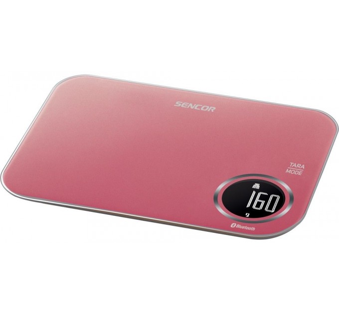 Весы Sencor кухонные, 5кг, подключение к смарфтону, AAAx2, пластик, красный