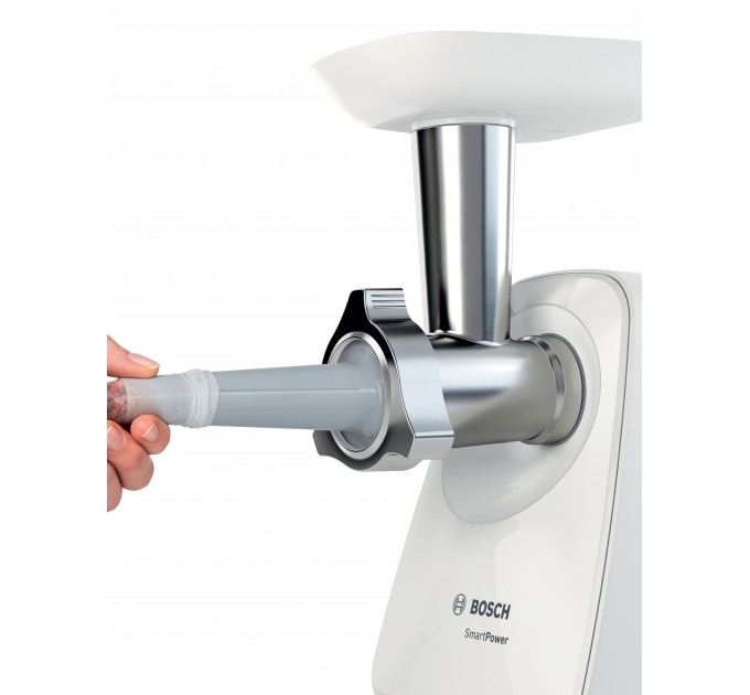 М'ясорубка Bosch MFW2514W - 1500Вт/1,7 кг-хв./шинковка/білий