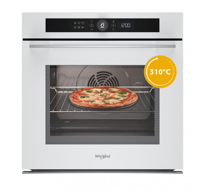 Духова шафа Whirlpool електрична, 73л, A+, дисплей, конвекція, піроліз, телескопічні напрямні, білий