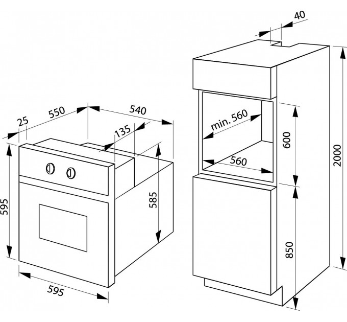 Комплект Hansa (духовка электрическая + поверхность газовая), черный+нерж