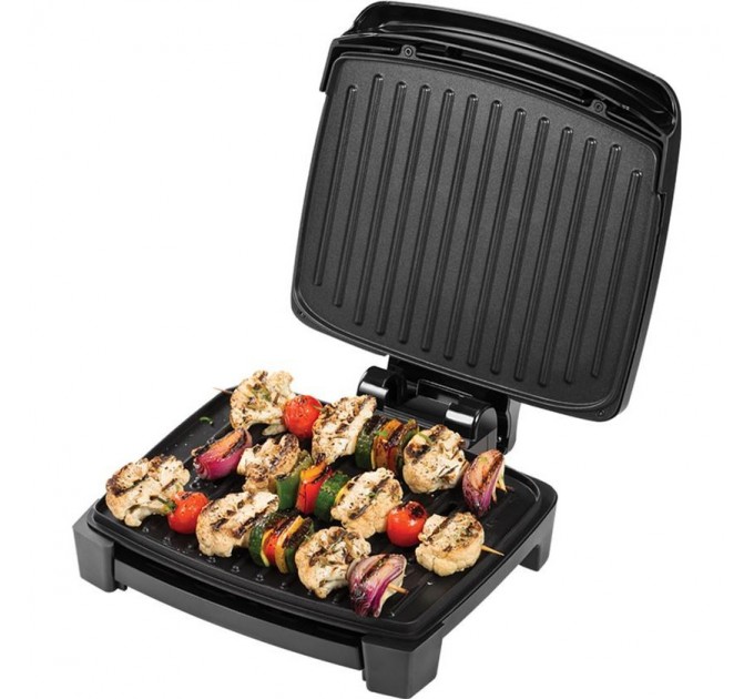 Гриль George Foreman прижимний Immersa Medium, 1300Вт, темп. режимів-1, з`ємні пластини, метал, пластик, чорний