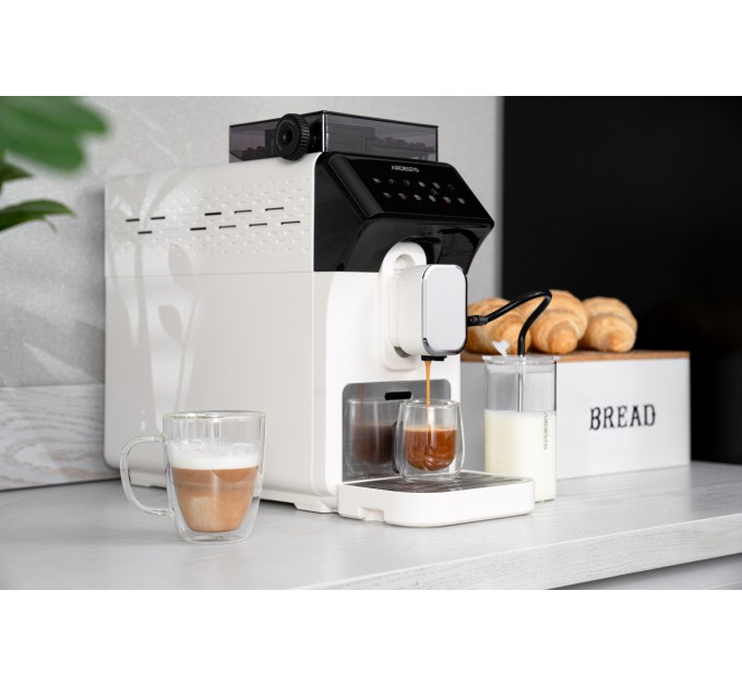 Кавомашина ARDESTO, 2л, зерно, автомат.капуч, дисплей, авторецептів -9, біло-чорний