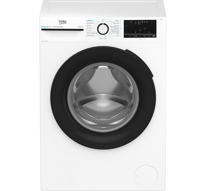 Стиральная машина Beko фронтальная, 10кг, 1400, A+++, 58см, дисплей, инвертор, пар, белый