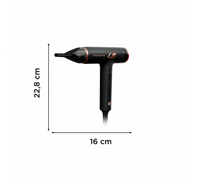Фен Rowenta T-Shape Maestria Nano, 1700Вт, 3 режими, дифузор, іоніз-я, хол. обдув, чорний