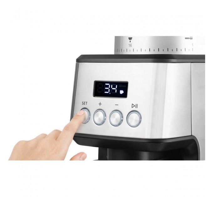 Кавомолка Catler жорнова, 180Вт, об'єм зерен-250г, 31 ступ.помолу, метал, сріблястий