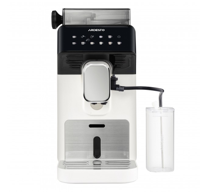 Кавомашина ARDESTO, 2л, зерно, автомат.капуч, дисплей, авторецептів -9, біло-чорний
