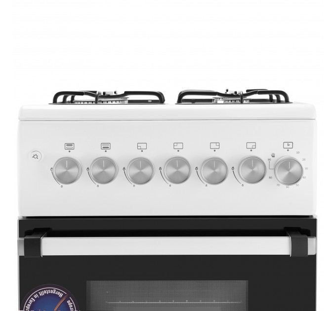 Плита ARDESTO газовая, 50л, 50x60см,электроподжиг, таймер, форсунки LPG (подключение газового баллона), белый